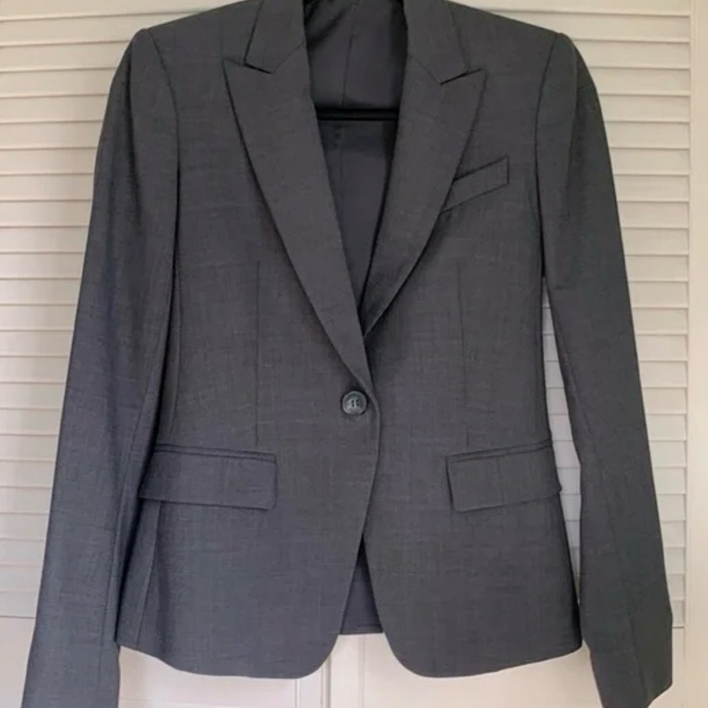 Theory Charcoal Gray Sophisticates Blazer Jacket